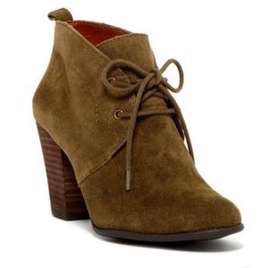 LUCKY BRAND | Unitas Tan suede heeled bootie Sz 9